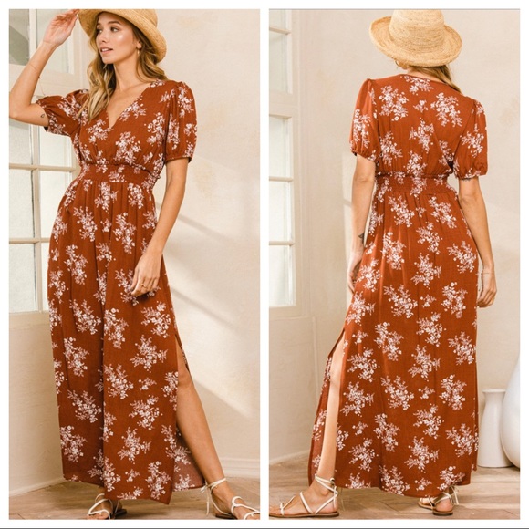 Beautiful Puff Sleeve Floral Maxi Dress - Picture 4 of 5